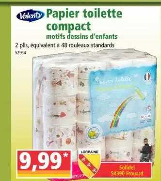 papier toilette compact motifs dessins d'enfants valenty