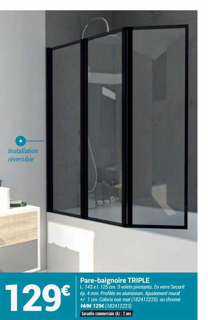 Pare-baignoire Triple