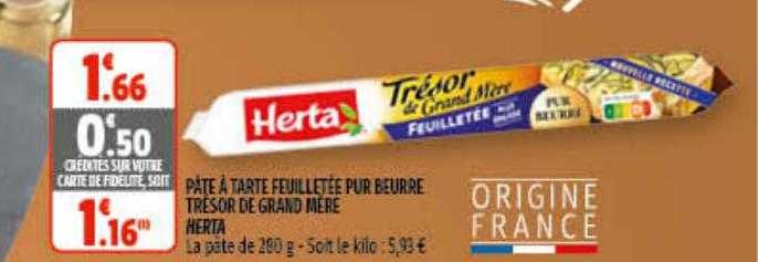 pâte à tarte feuilletée pur beurre trésor de grand mère herta