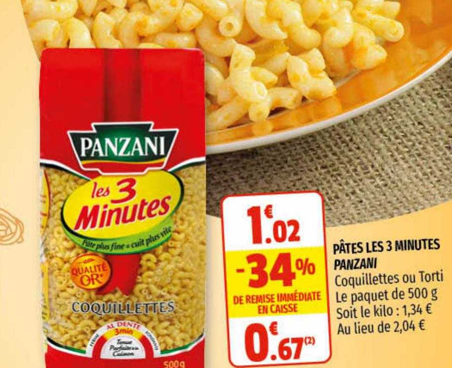 pâtes les 3 minutes panzani