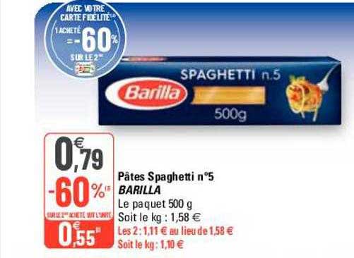 Pâtes Spaghetti N°5 Barilla