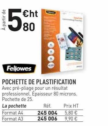 pochette de plastification fellowes