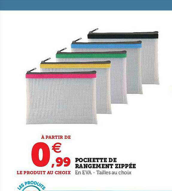 pochette de rangement zippée