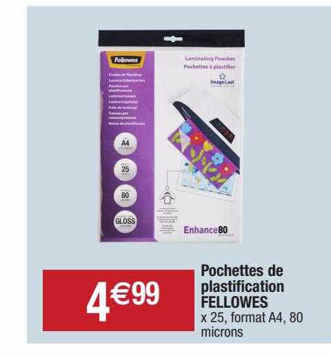 pochettes de plastification fellowes