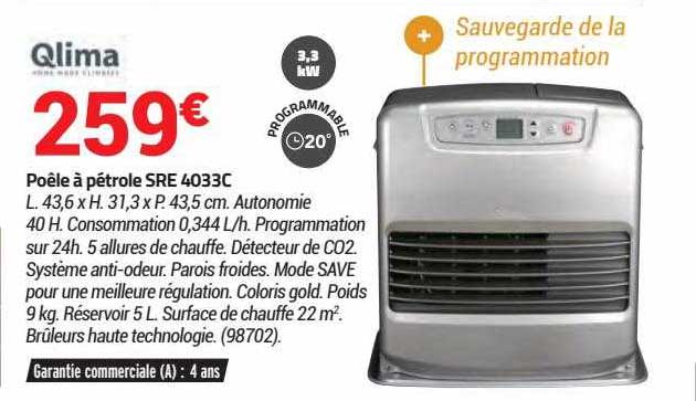 Poêle à Pétrole Sre 4033c Qlima