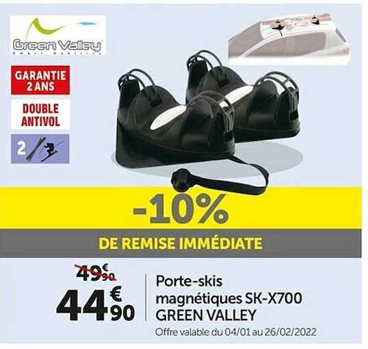 porte-skis magnétiques sk-x700 green valley