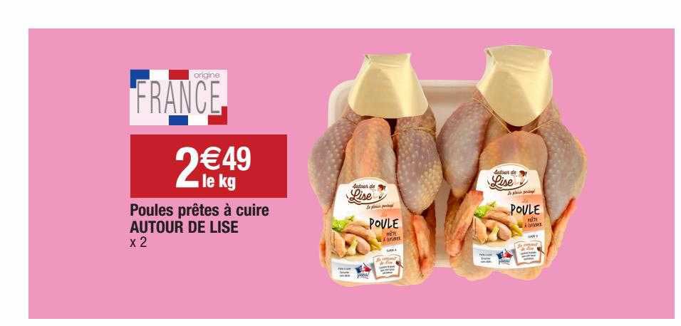 poules prêtes à cuire autour de lise