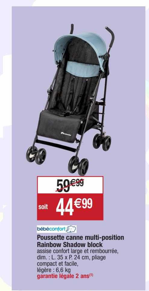poussette canne multi-position rainbow shadow block bébé confort