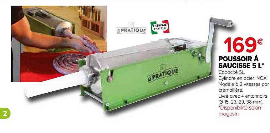 poussoir à saucisse 5 l le pratique
