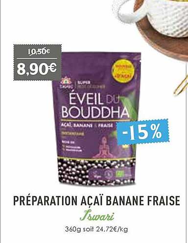 préparation açaï banane fraise iswari
