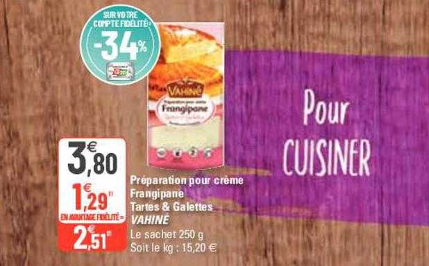 préparation pour crème frangipane tartes & galettes vahiné