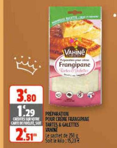 préparation pour crème frangipane tartes & galettes vahiné