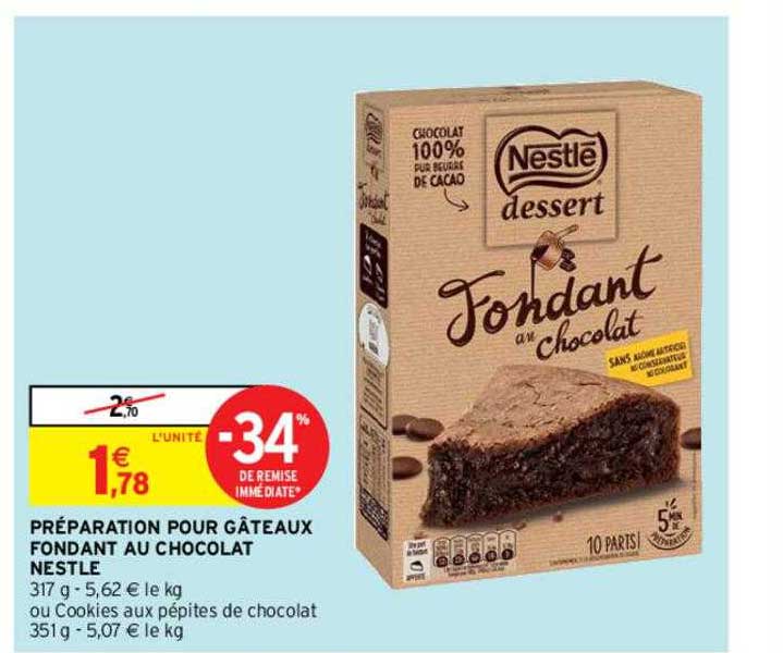 Préparation Pour Gâteaux Fondant Au Chocolat Nestlé