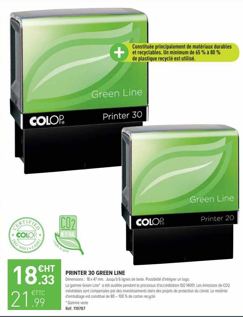 printer 30 green line