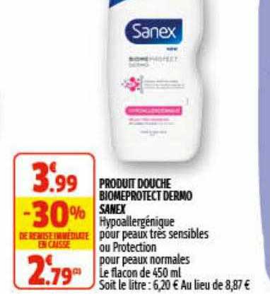 produit douche biomeprotect dermo sanex