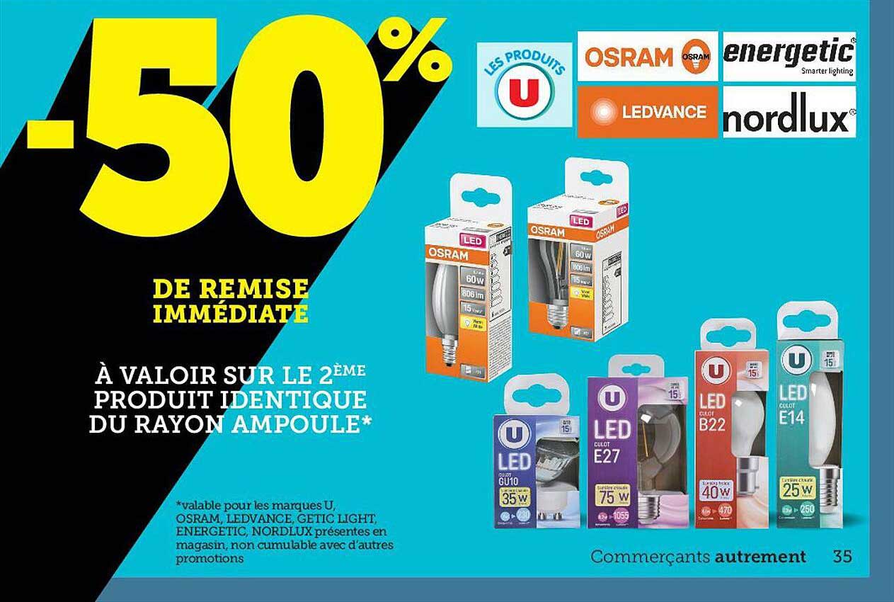 produit u, osram, ledvance, getic light, energetic, nordlux