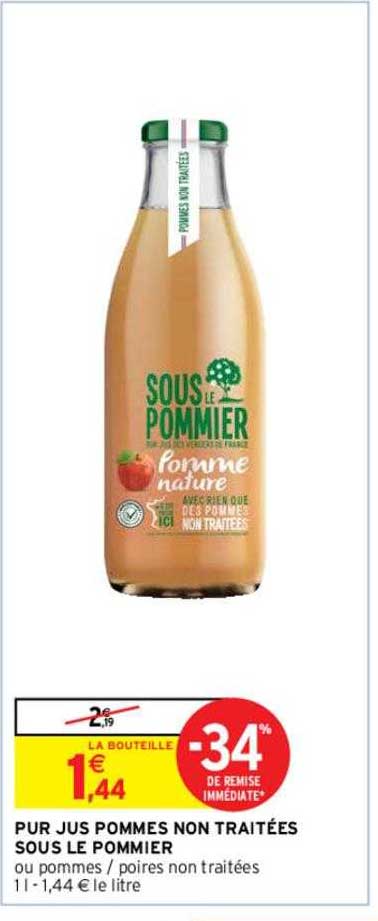 pur jus pommes non traitées sous le pommier
