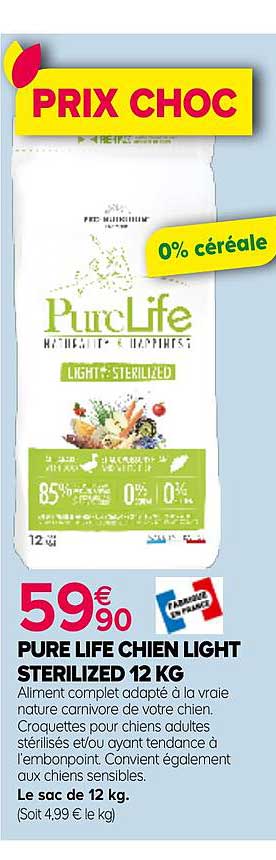 pure life chien light sterilized 12 kg