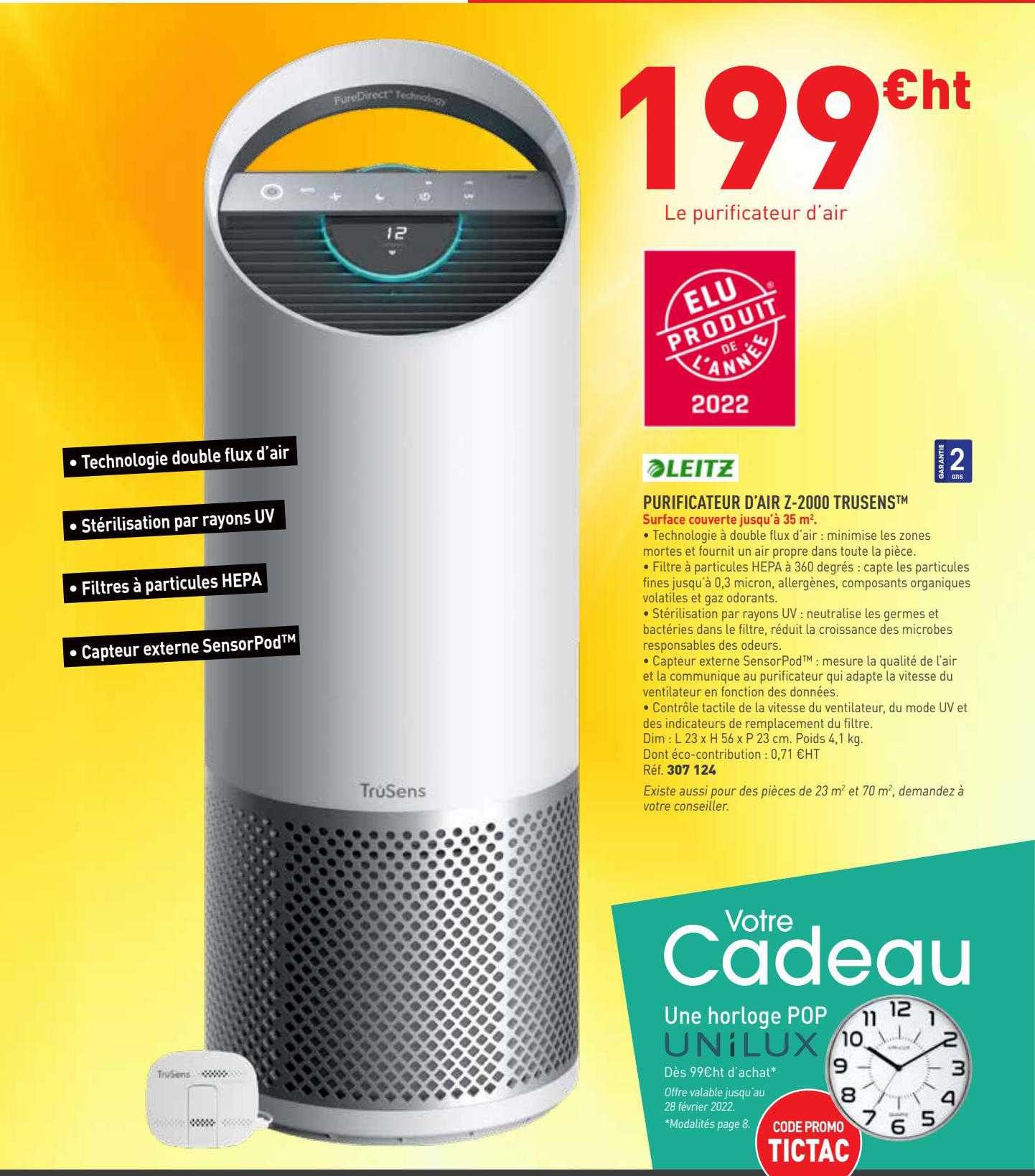 purificateur d'air 2-2000 trusens leitz