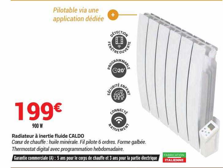 radiateur à inertie fluide caldo