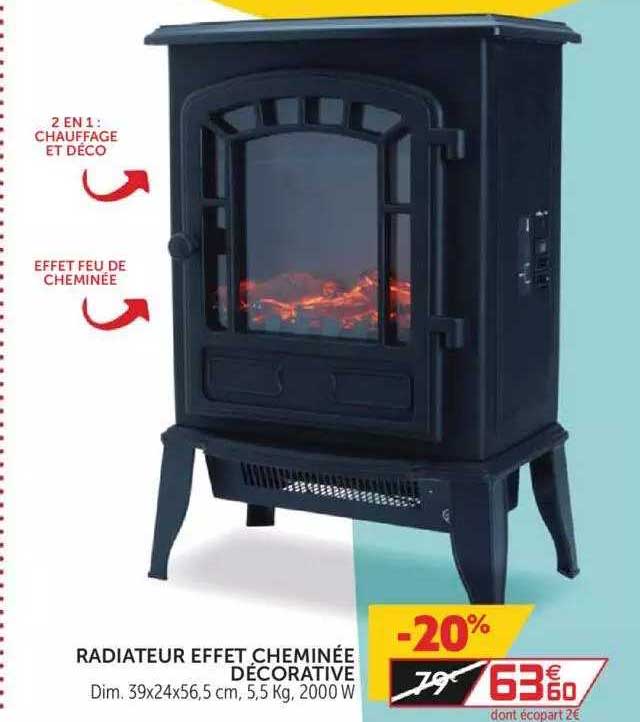 radiateur effet cheminée décorative