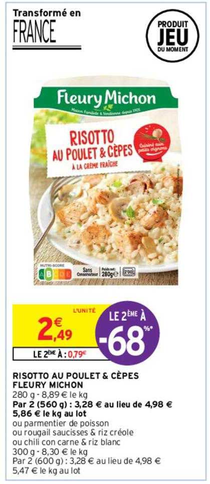 Risotto Au Poulet & Cèpes Fleury Michon