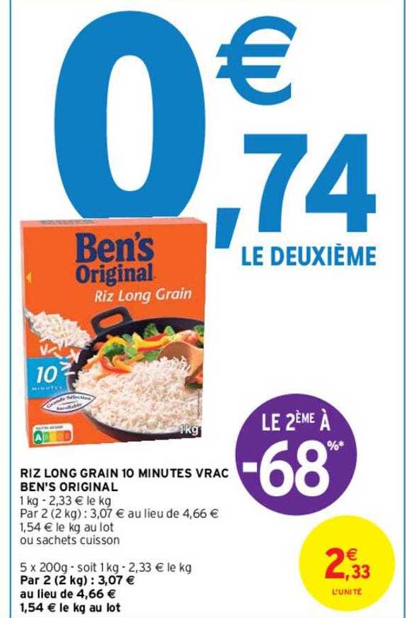 riz long grain 10 minutes vrac ben's original