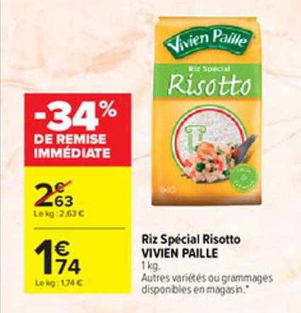 riz spécial risotto vivien paille
