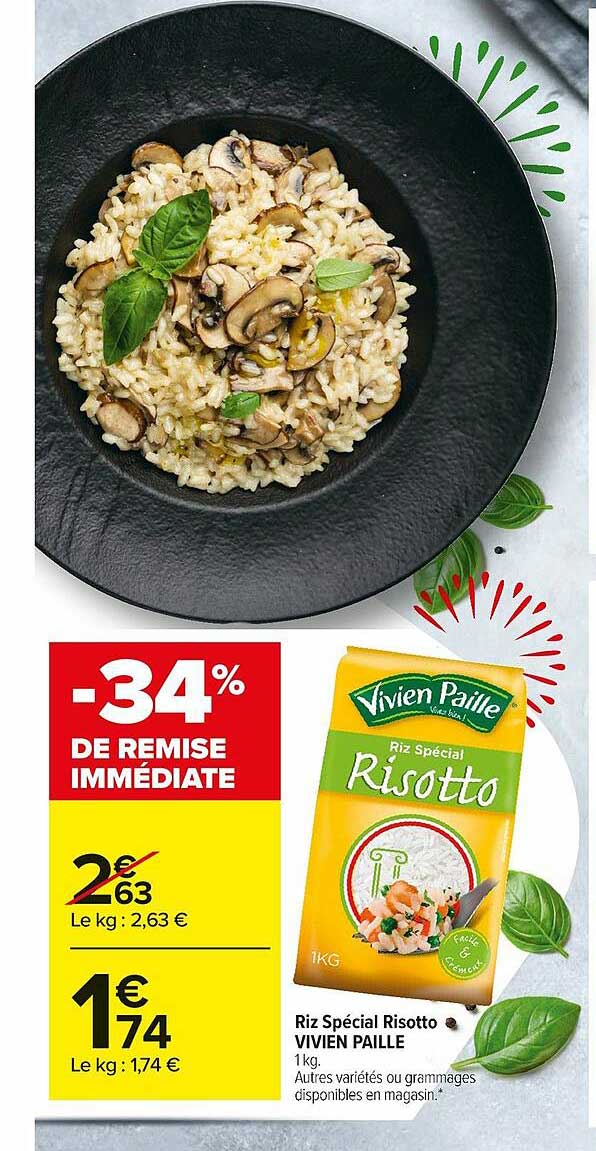 riz spécial risotto vivien paille