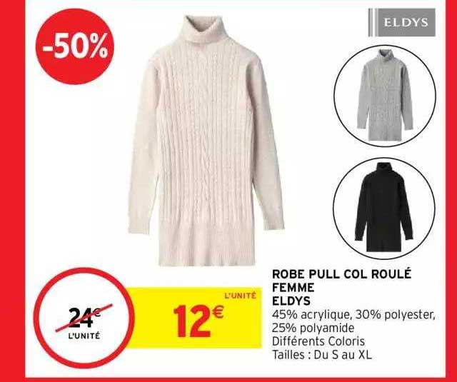 robe pull col roulé femme eldys