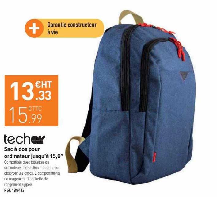 sac à dos pour ordinateur jusqu'à 15,6"
