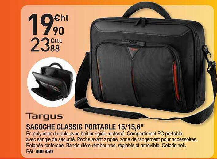 sacoche classic portable 15,15,6" targus
