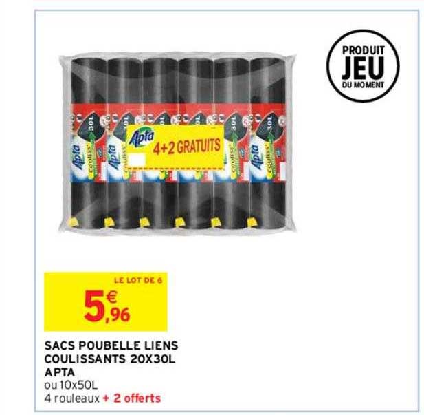 Sacs Poubelle Liens Coulissants 20 X 30 L Apta