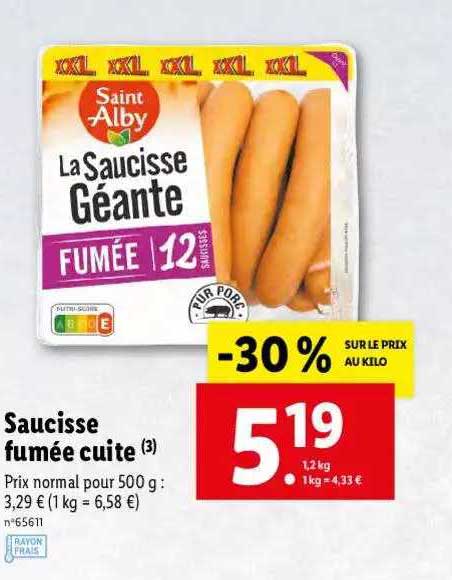 saucisse fumée cuite saint alby
