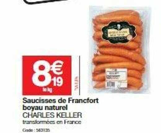 Saucisses De Francfort Boyau Naturel