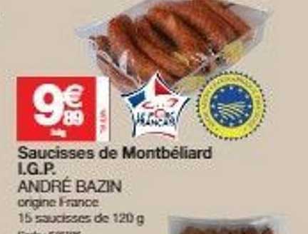 saucisses de montbéliard i.g.p. andré bazin