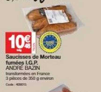saucisses de morteau fumées i.g.p. andré bazin