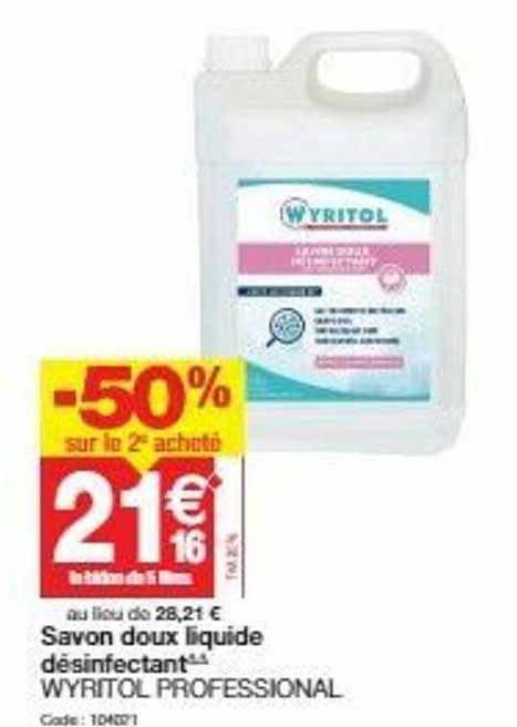 Savon Doux Liquide Désinfectant Wyritol Professional