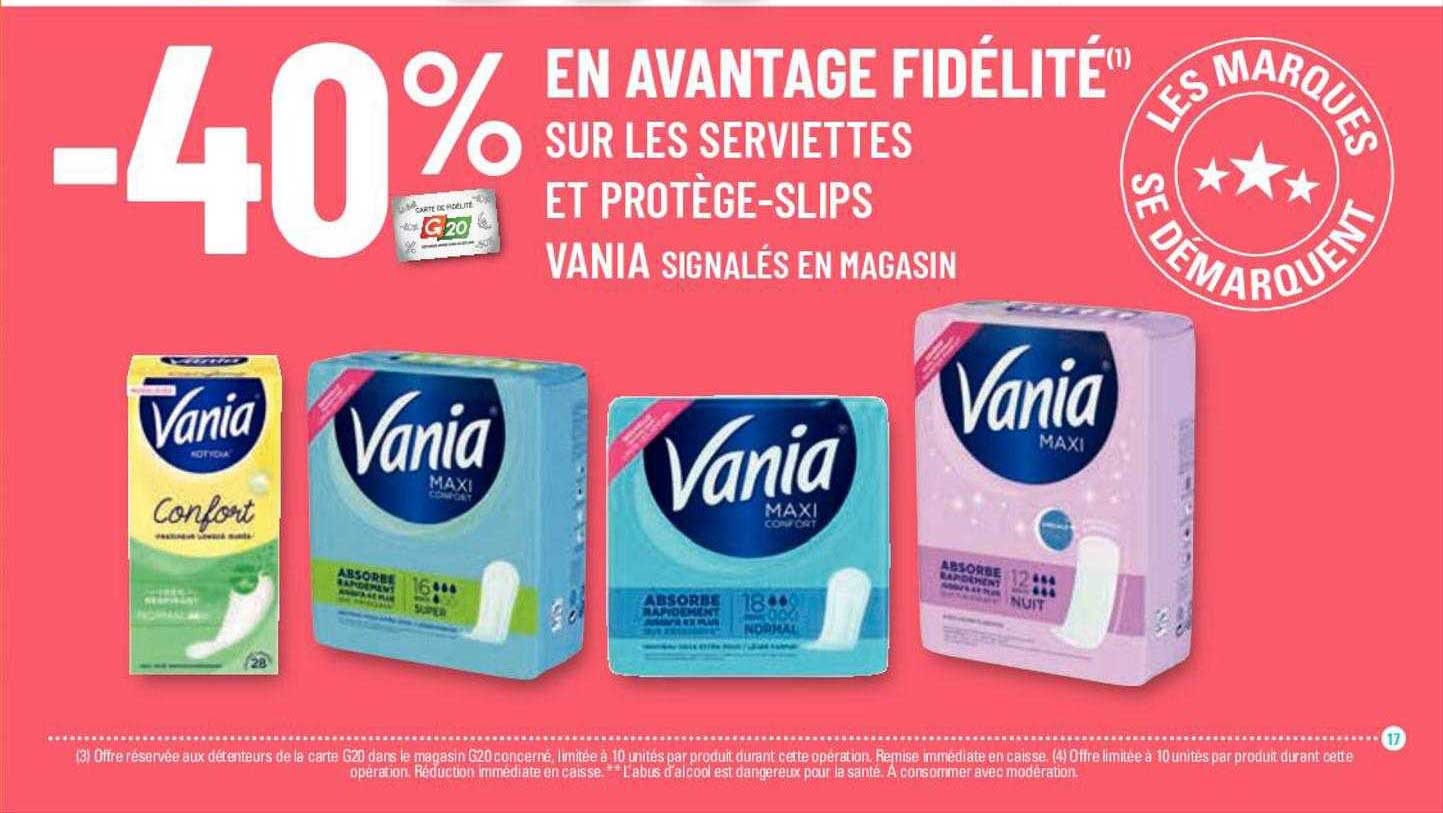 serviettes et protège-slips vania