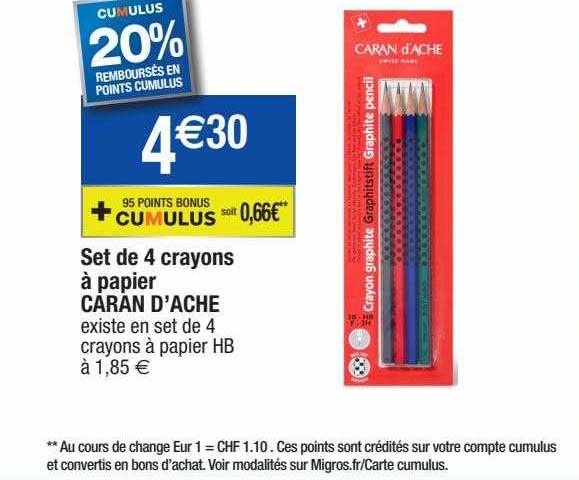 set de 4 crayons à papier caran d'ache