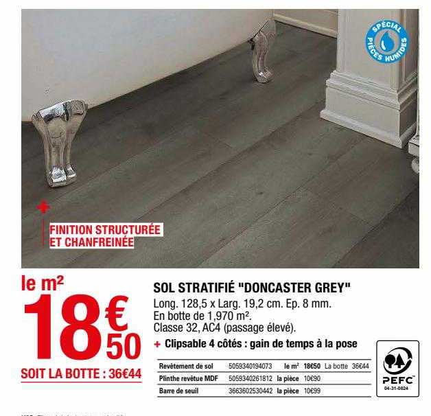 sol stratifié "doncaster grey"
