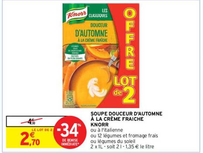 soupe douceur d'automne à la crème fraîche knorr