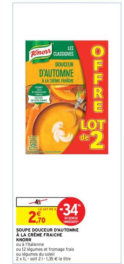 soupe douceur d'automne à la crème fraîche knorr