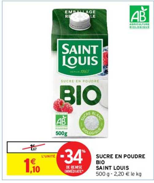 sucre en poudre bio saint louis