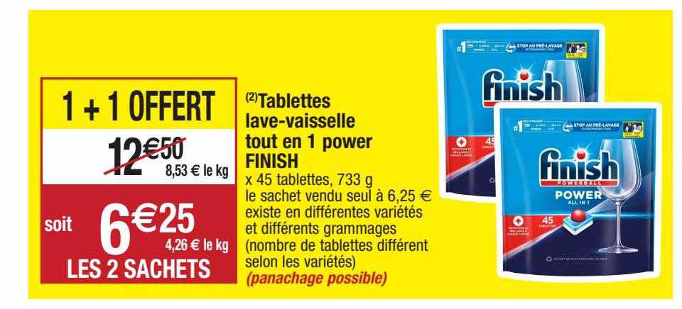 Tablettes Lave-vaisselle Tout En 1 Power Finish