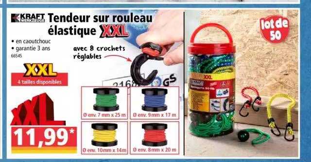 tendeur sur rouleaux élastique kraft werkzuge