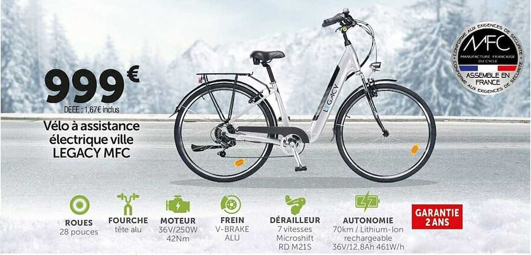 vélo à assistance électrique ville legacy mfc