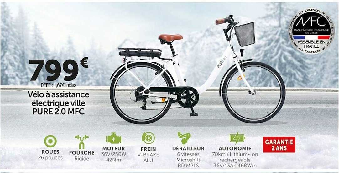 vélo à assistance électrique ville pure 2.0 mfc