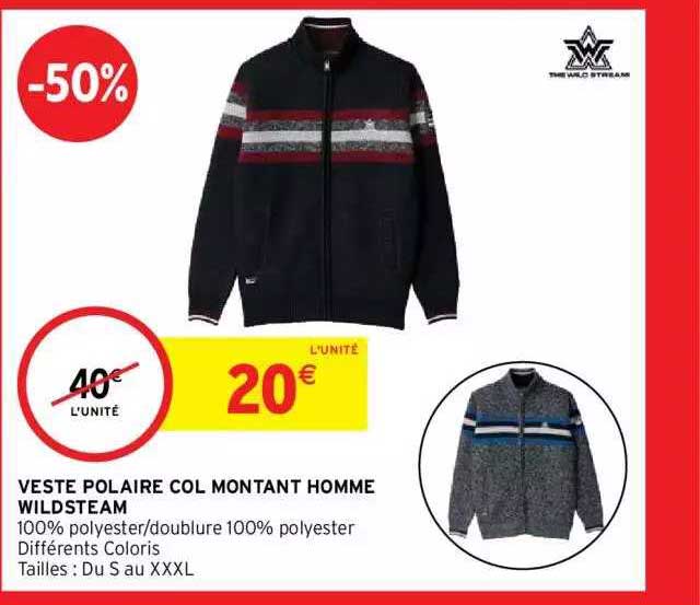 veste polaire col montant homme wildsteam