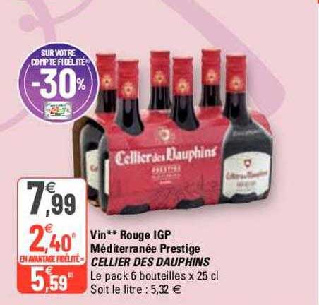 Vin** Rouge Igp Méditerranée Prestige Cellier Des Dauphins